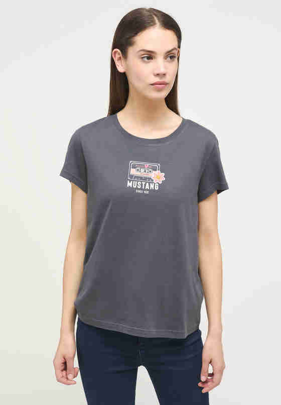 T-Shirt Print-Shirt, Grau, model