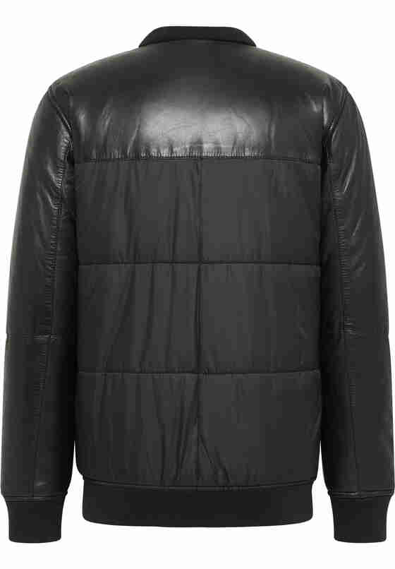 Jacke Lederjacke, Schwarz, bueste