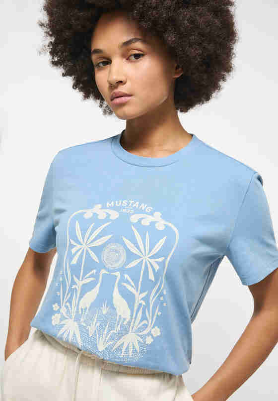 T-Shirt Print-Shirt, Blau, model