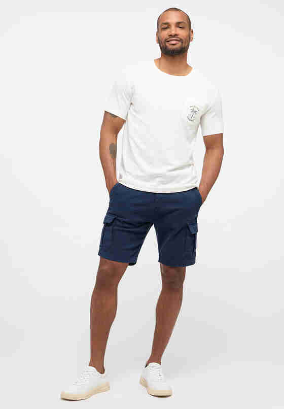 Hose Style Elastic Cargo Shorts, Blau, model