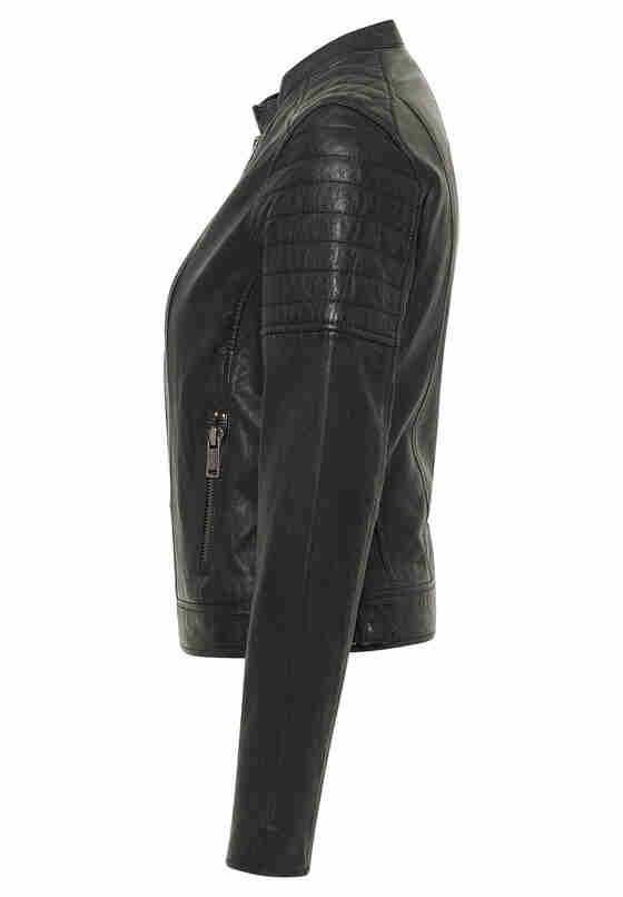 Jacke Lederjacke, Schwarz, bueste