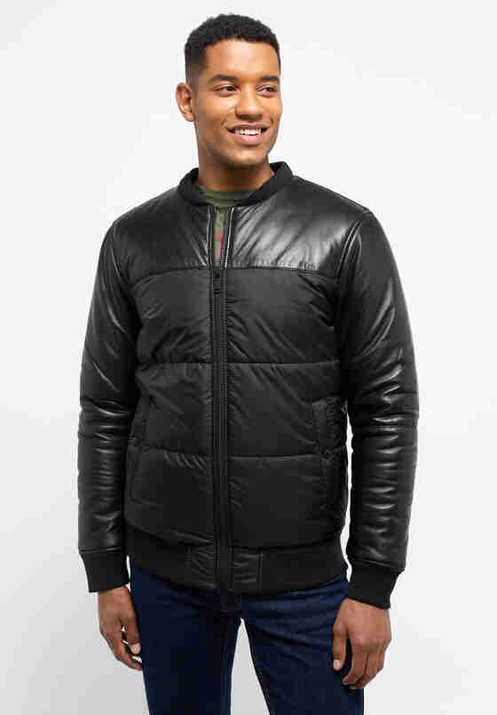 Jacke Lederjacke, Schwarz, model