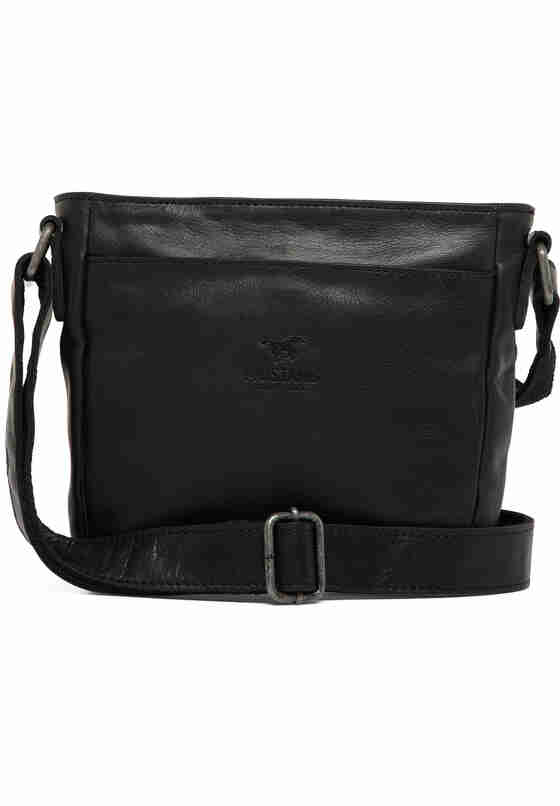 Accessoire Schultertasche aus Echtleder, Schwarz, bueste