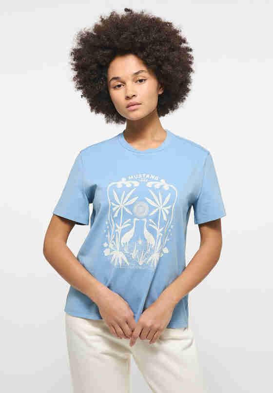 T-Shirt Print-Shirt, Blau, model