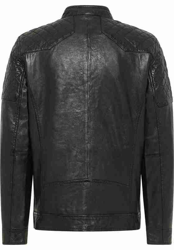 Jacke Lederjacke, Schwarz, bueste