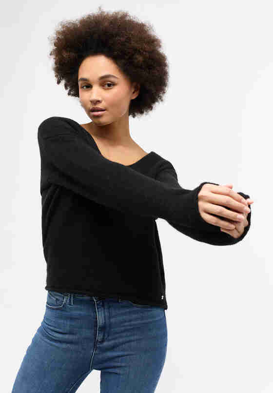 Sweater Strickpullover, Schwarz, model