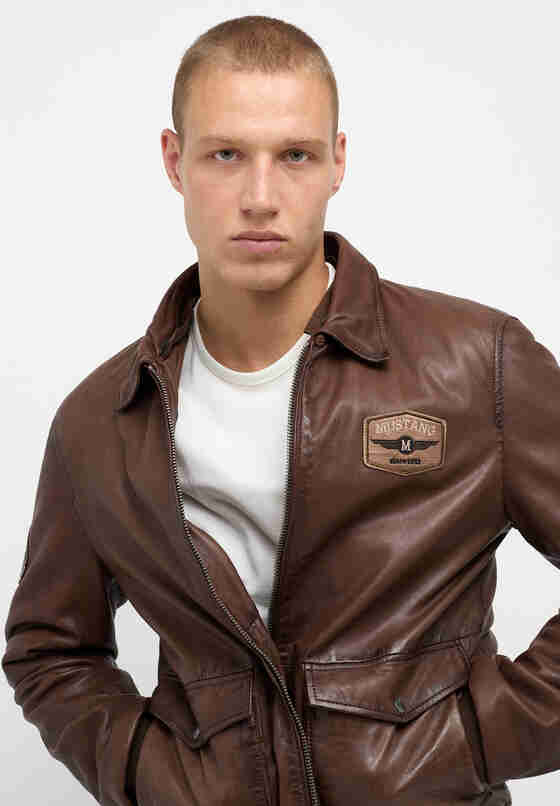 Jacke Lederjacke, Braun, model