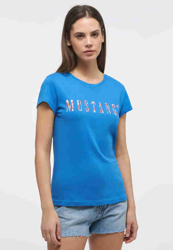 T-Shirt Print-Shirt, Blau, model