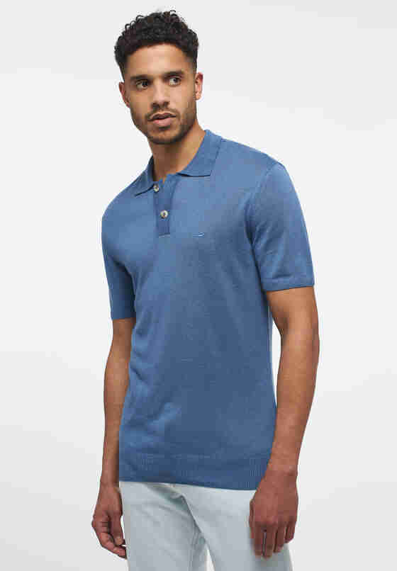 Sweater Poloshirt, Blau, model