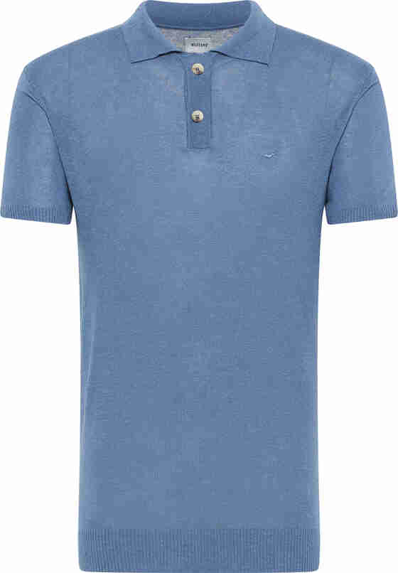 Sweater Poloshirt, Blau, bueste